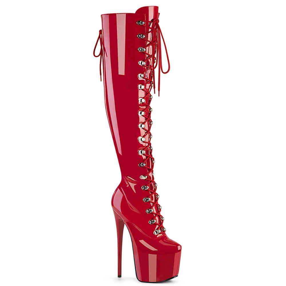 Pleaser - JUBILANT3012 Bottes cuissardes à plateforme - Rouge Product image